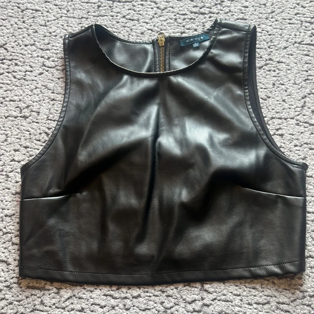KIRIOUS Black Leather Top - Picture 9 of 10